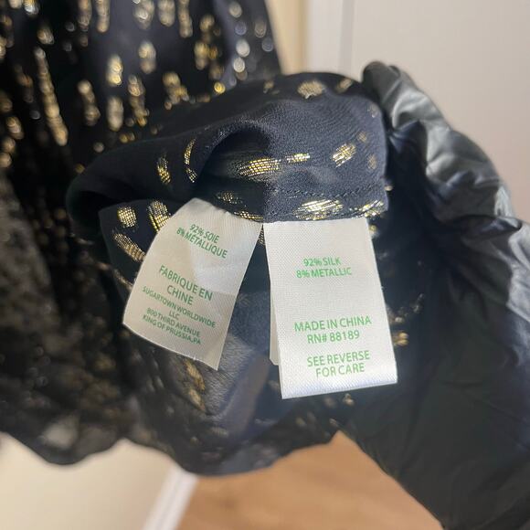 Lilly Pulitzer Matilda Silk Top Blouse Onyx Size Small Bow Tie Neck - Picture 4 of 6